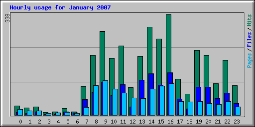 Hourly usage for January 2007